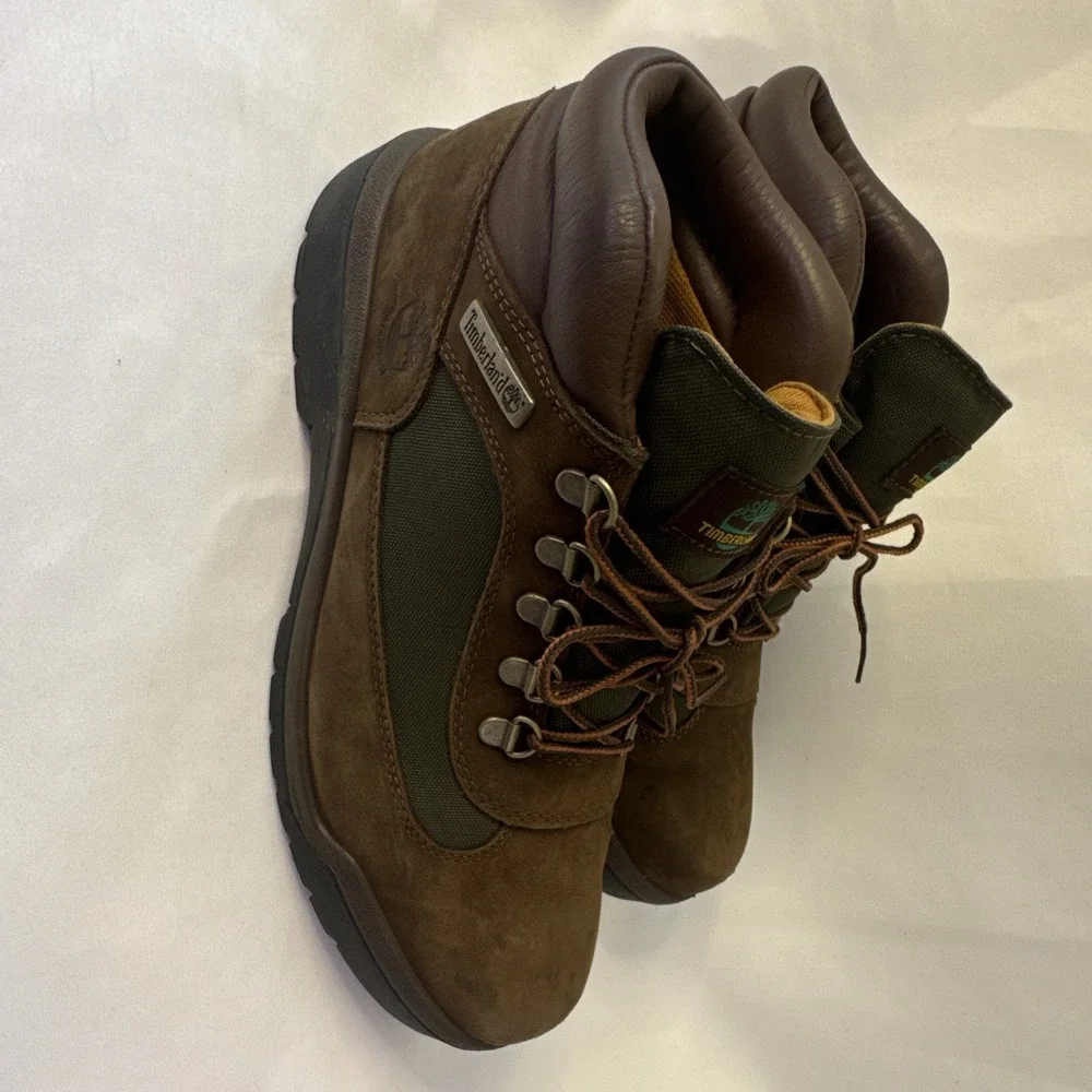 Timberland Men's Waterproof Field Boot Leather Ankle Brown/Green 9.5 Hiking
